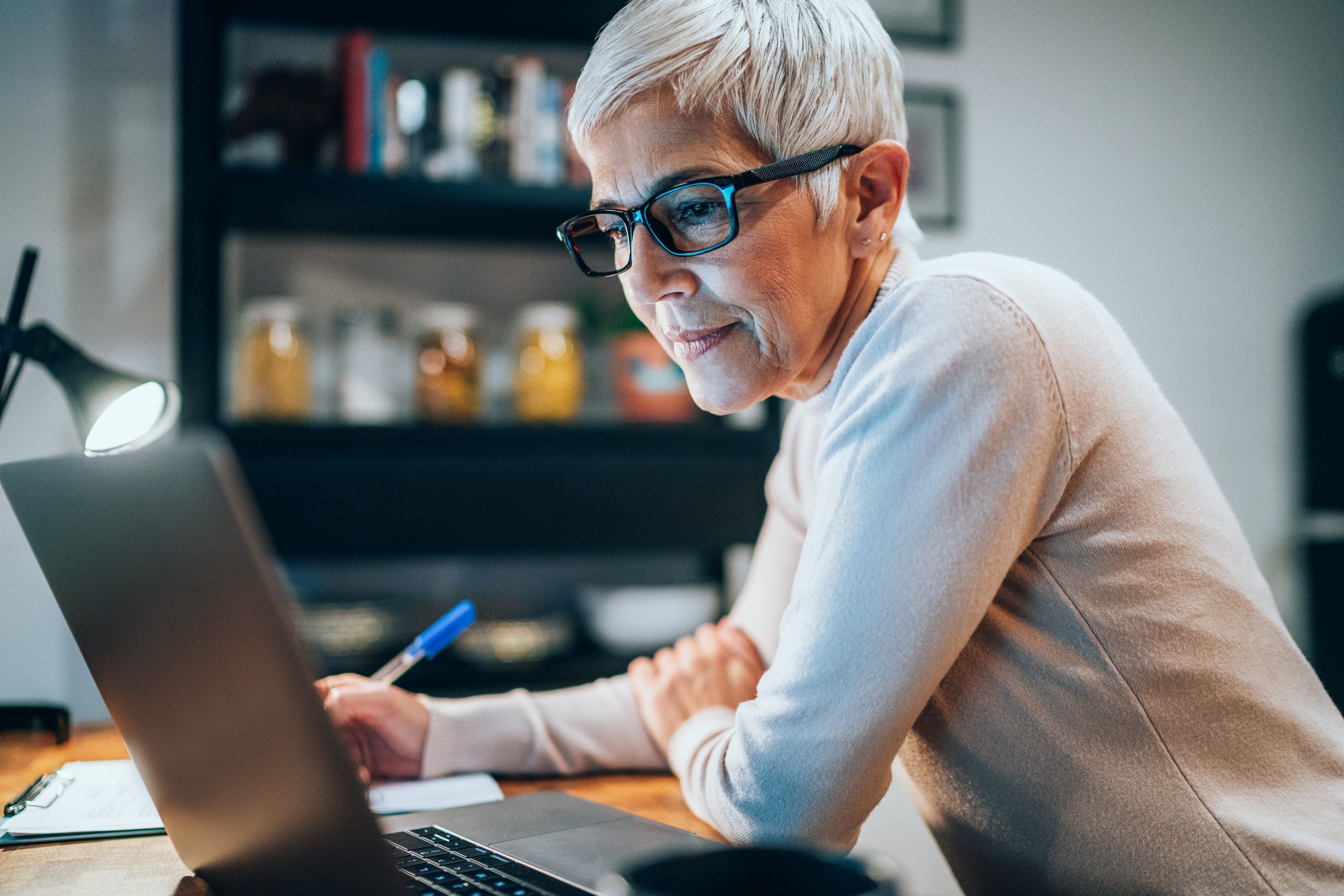 Senior woman working with laptop